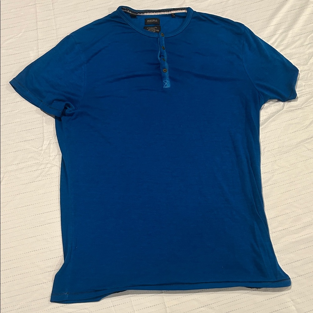 Prana Men's Vibrant Blue Short Sleeve Henley